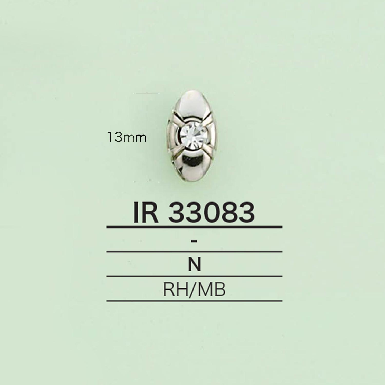 IR33083 水鑽吊飾（橢圓形）[雜貨等] 愛麗絲鈕扣
