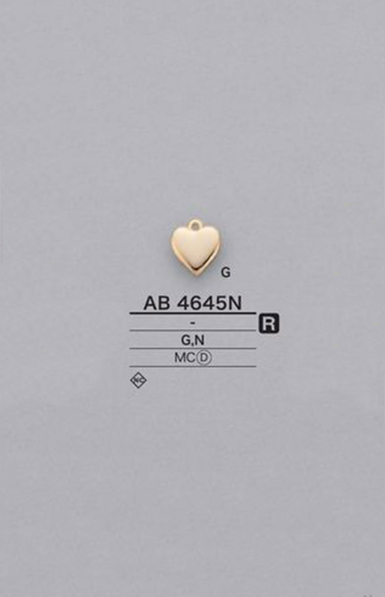 AB4645N 心形圖形元素零件[雜貨等] 愛麗絲鈕扣