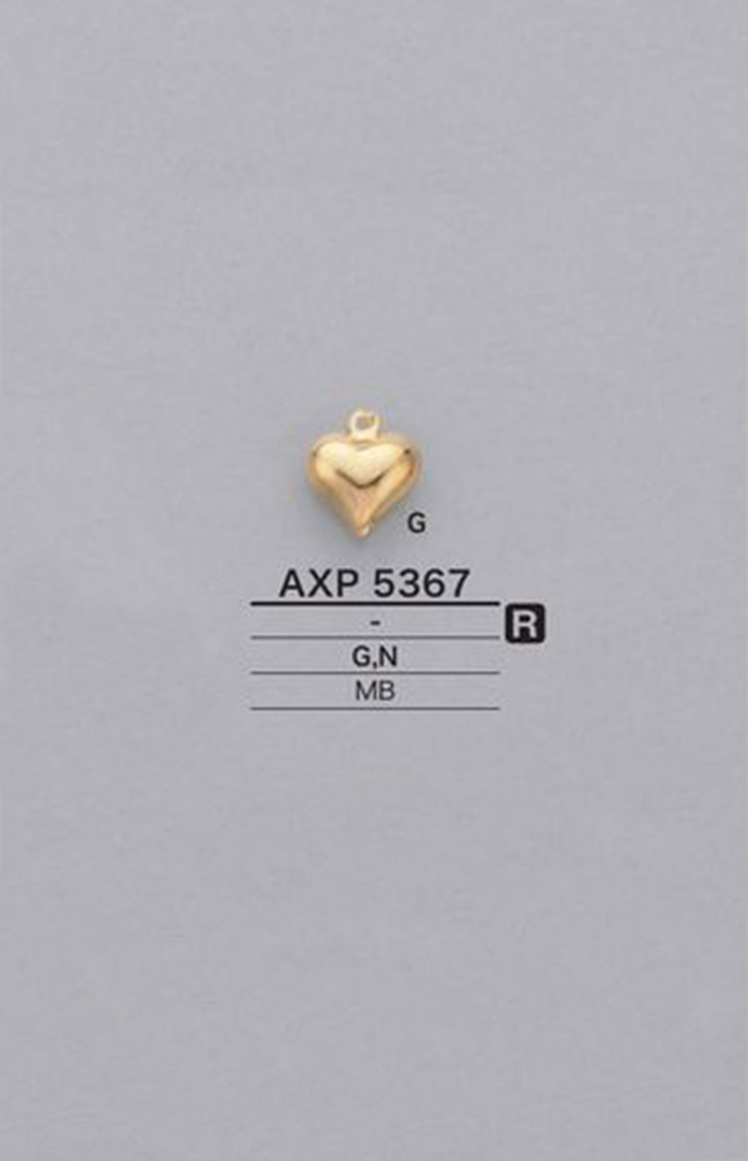 AXP5367 心形圖形元素零件[雜貨等] 愛麗絲鈕扣