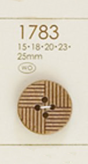 1783 天然材質幾何4孔木製鈕扣 大阪鈕扣（DAIYA BUTTON）