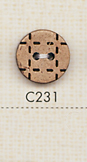 C231 天然材料 2 孔針式木製鈕扣 大阪鈕扣（DAIYA BUTTON）