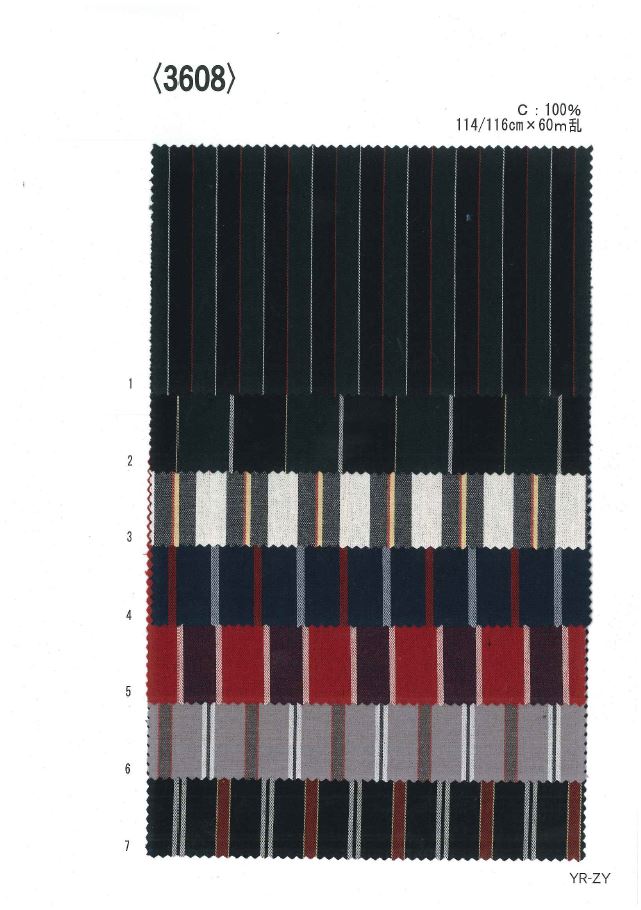 3608 色織軍團條紋[面料] 植山織物
