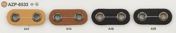AZP6533 皮革/黃銅Butabana繩帶卡扣[扣和環] 愛麗絲鈕扣
