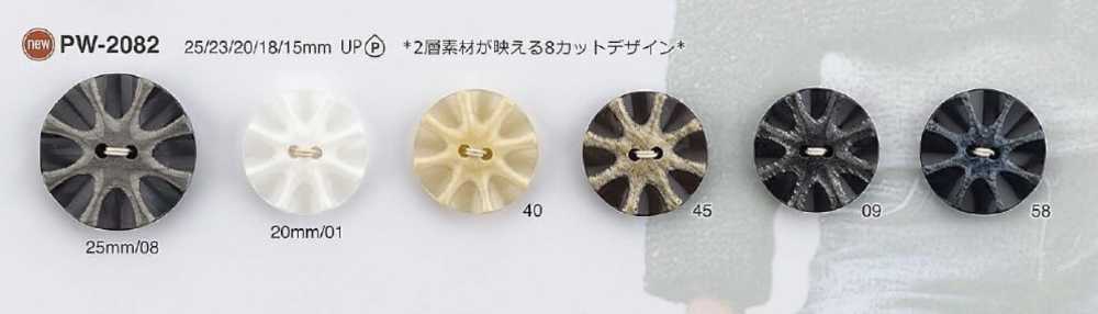 PW2082 聚酯纖維樹脂雙孔紐扣[羈扣] IRIS紐扣