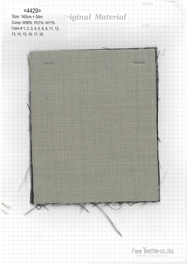 4429 Toro 羊毛彈性純色與條紋[面料] 精細紡織品
