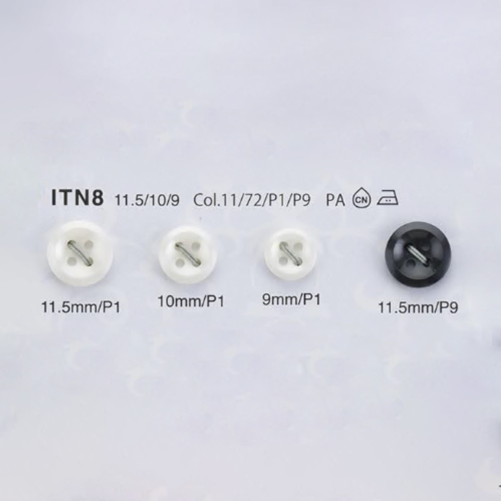 ITN8 耐熱/耐衝擊尼龍襯衫紐扣（珍珠色）[鈕扣] 愛麗絲鈕扣