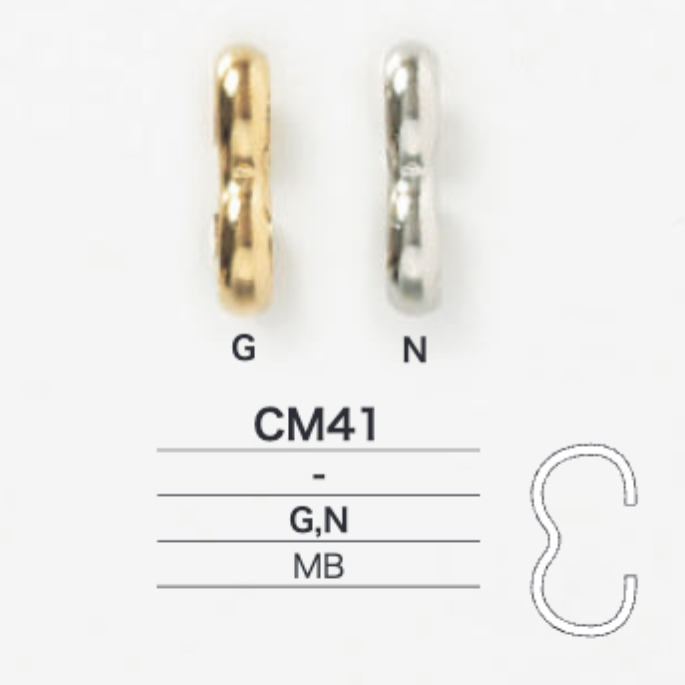 CM41 拱形金屬配件[扣和環] 愛麗絲鈕扣