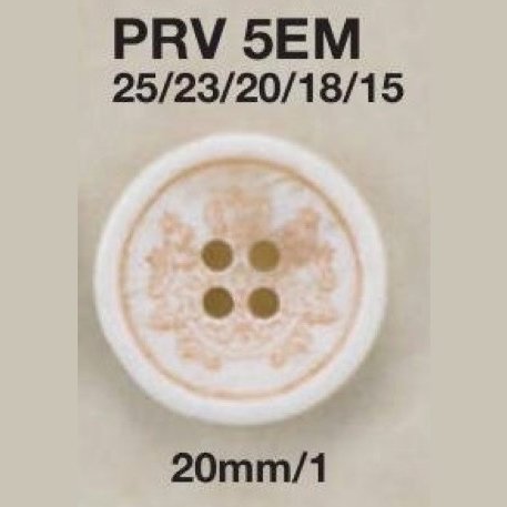 PRV5EM 脲醛樹脂製4孔紐扣[鈕扣] 愛麗絲鈕扣