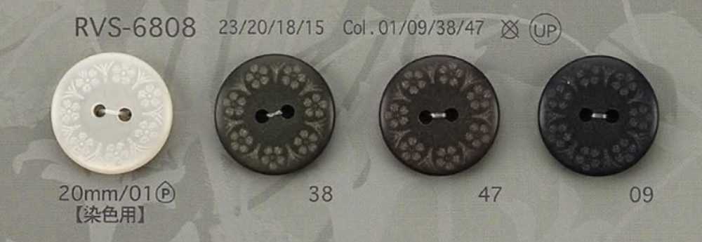 RVS6808 聚酯纖維樹脂兩孔紐扣[鈕扣] 愛麗絲鈕扣