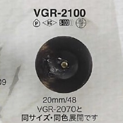 VGR2100 黃銅/聚酯纖維樹脂跳線紐扣[鈕扣] 愛麗絲鈕扣