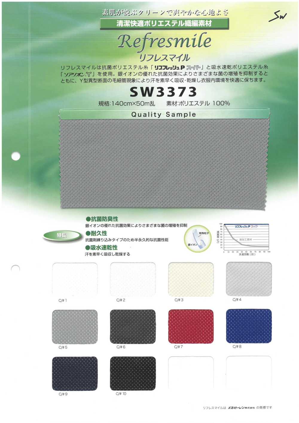 SW3373 抗菌、吸水、快乾針織[面料] 三和紡織