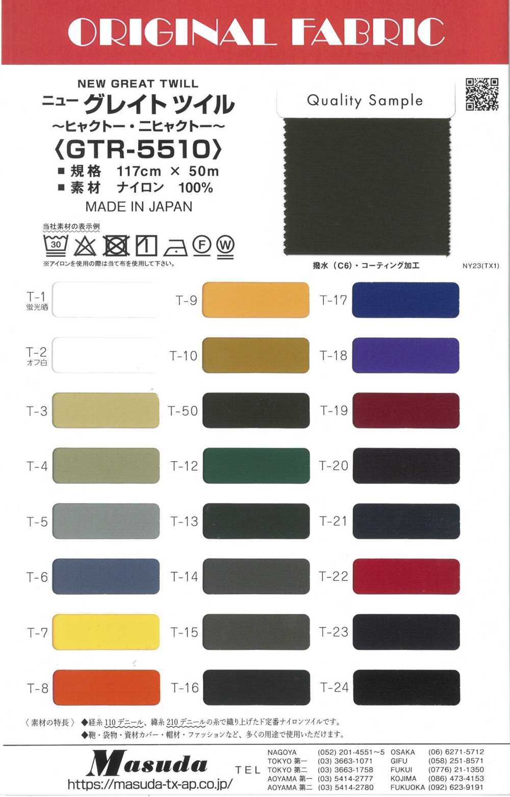 GTR-5510 新大斜紋[布料] Masuda