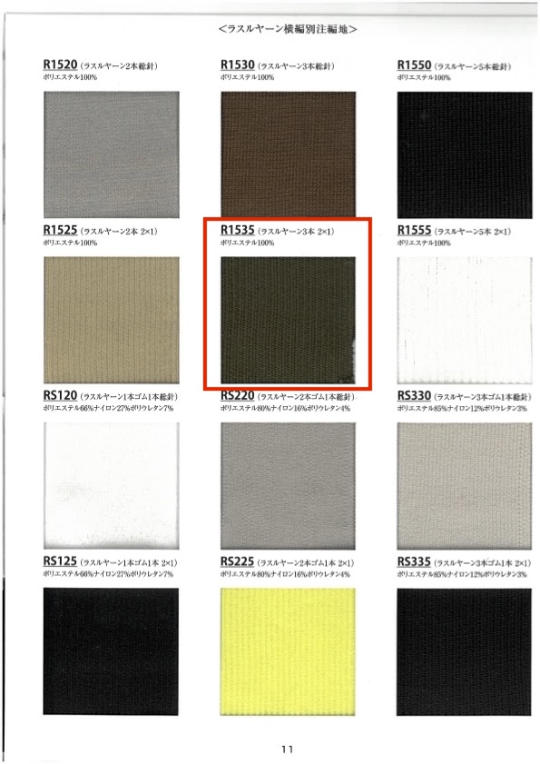 R1535 針織羅紋紗線 3 股 2x1 60 公分寬 竹中商事