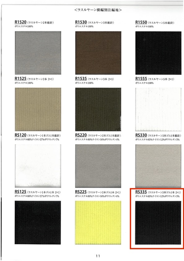 RS335 針織羅紋紗線，3 股，1 根鬆緊帶，2x1，60 公分寬 竹中商事