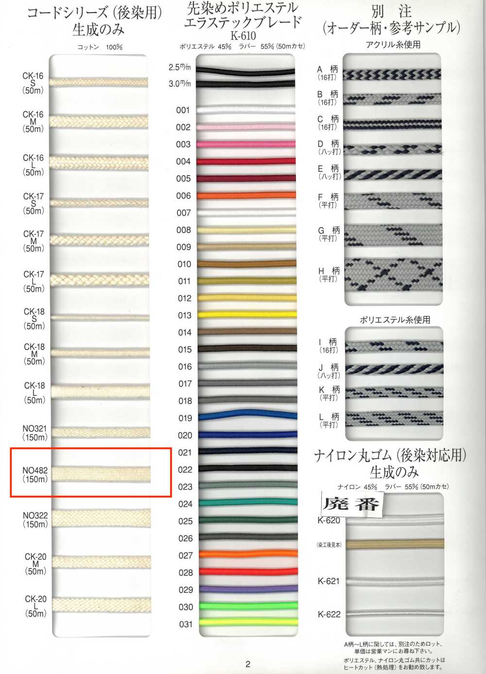 NO482 用於塊染的繩子[緞帶、帶、繩子] RIVER