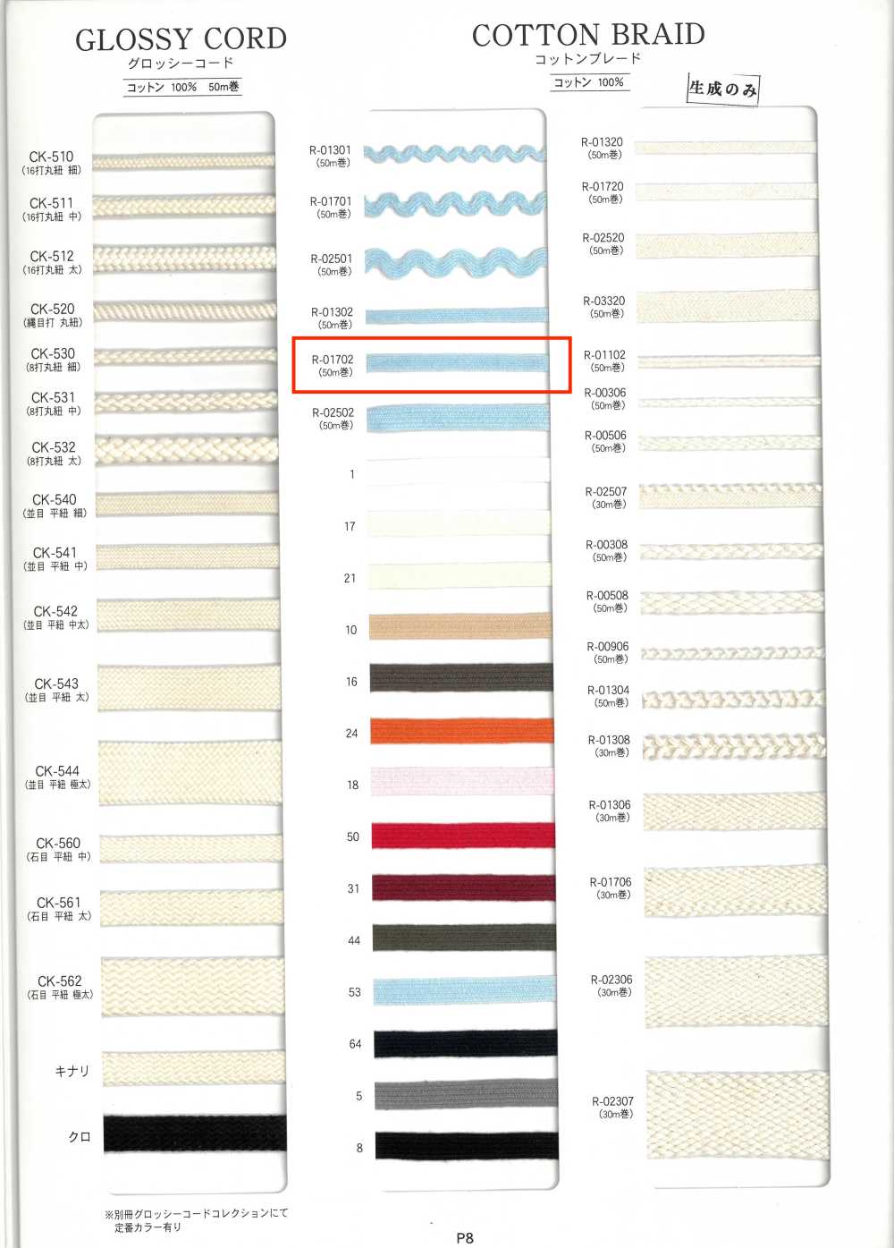 R-01702 棉花邊[緞帶、帶、繩子] RIVER