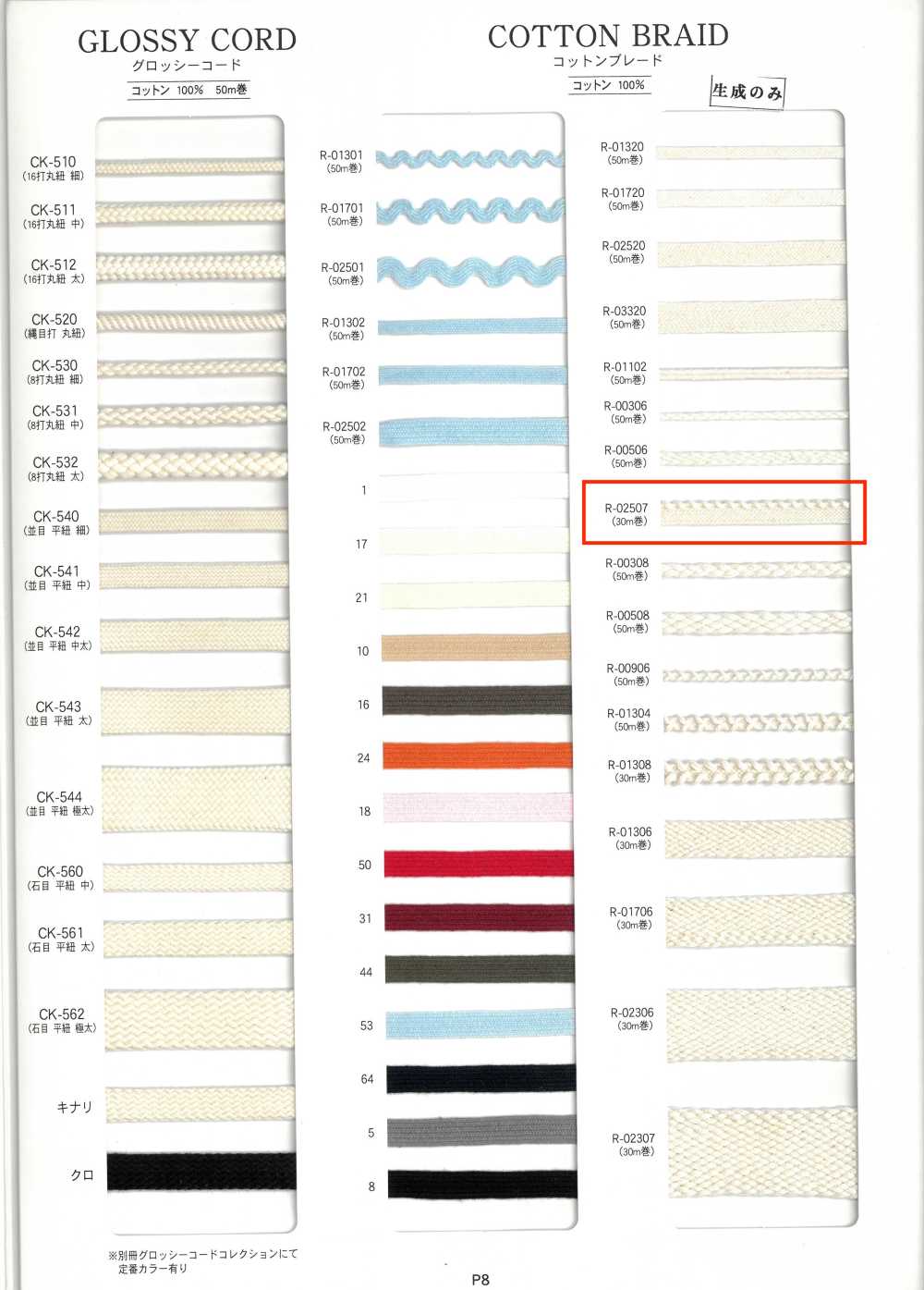 R-02507 棉花邊[緞帶、帶、繩子] RIVER