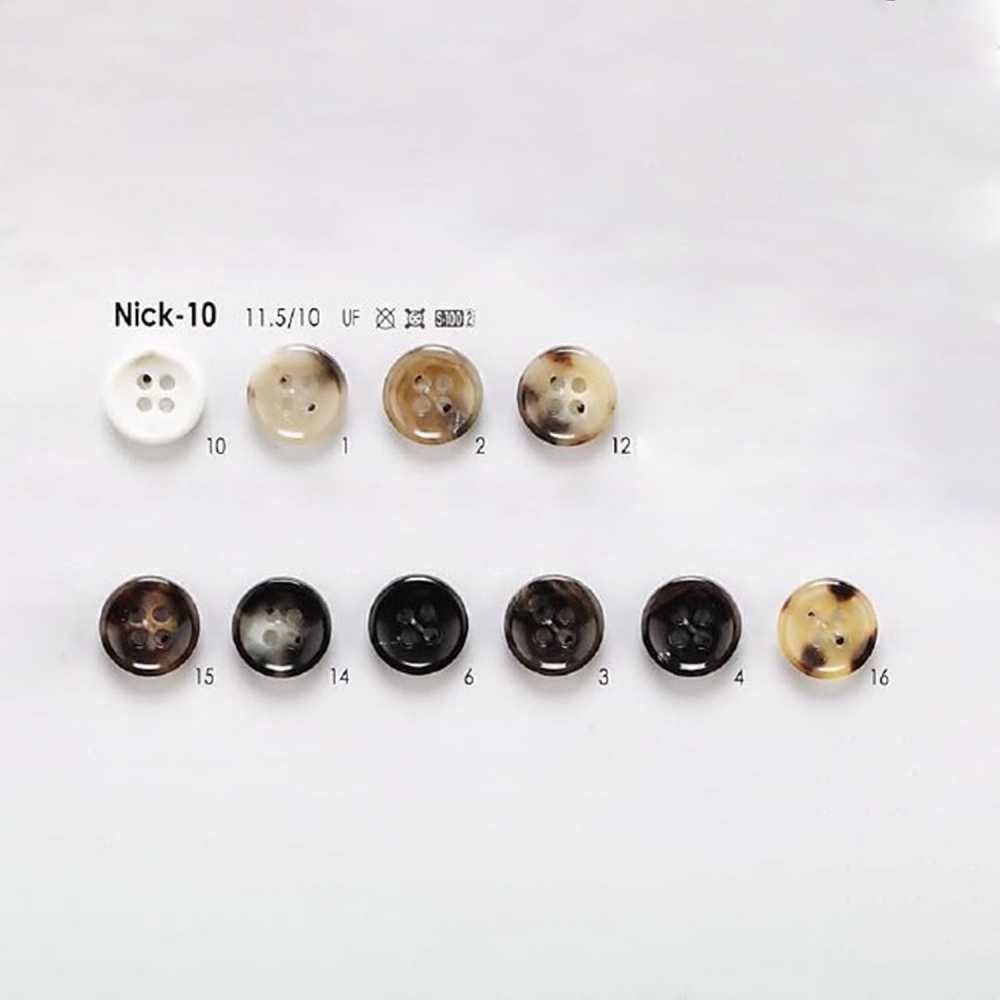 NICK10 脲醛樹脂製4孔紐扣[鈕扣] 愛麗絲鈕扣