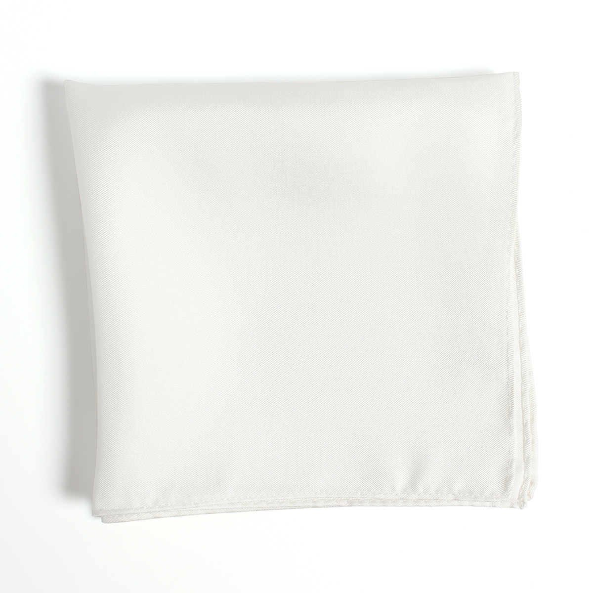 CF-1-W 日本製造斜紋16 momme 真絲 方巾 White[正裝配飾] 山本（EXCY）