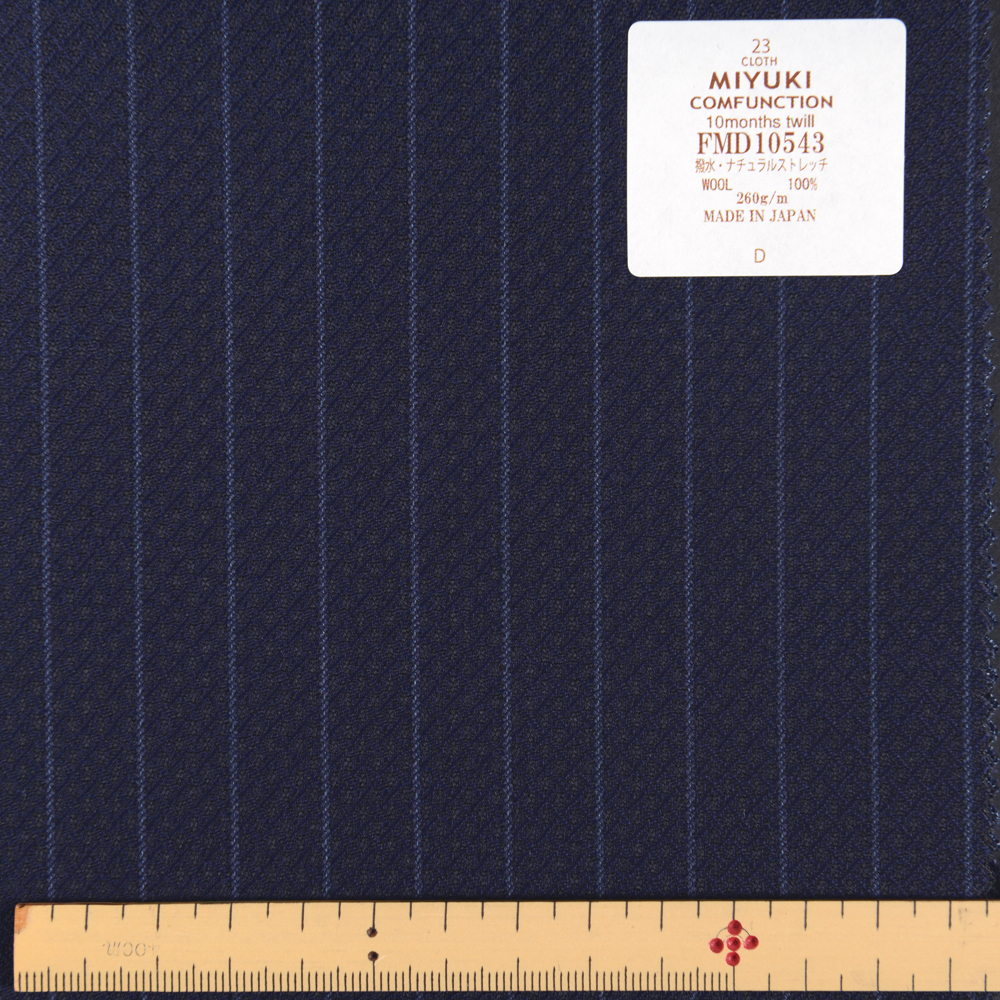 FMD10543 Complex 10 Month 斜紋防水天然彈力條紋和梭織格紋藍色[面料] 美雪敬織 (Miyuki)