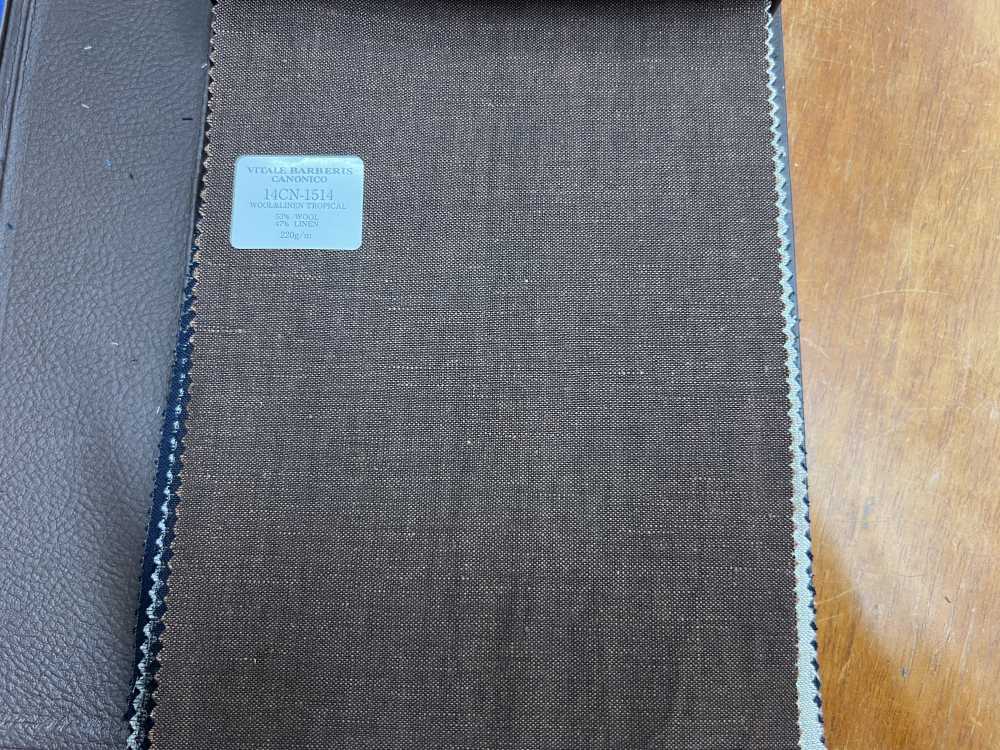 14CN-1514 CANONICO 21 微米羊毛和亞麻棕色[布料] 佳能