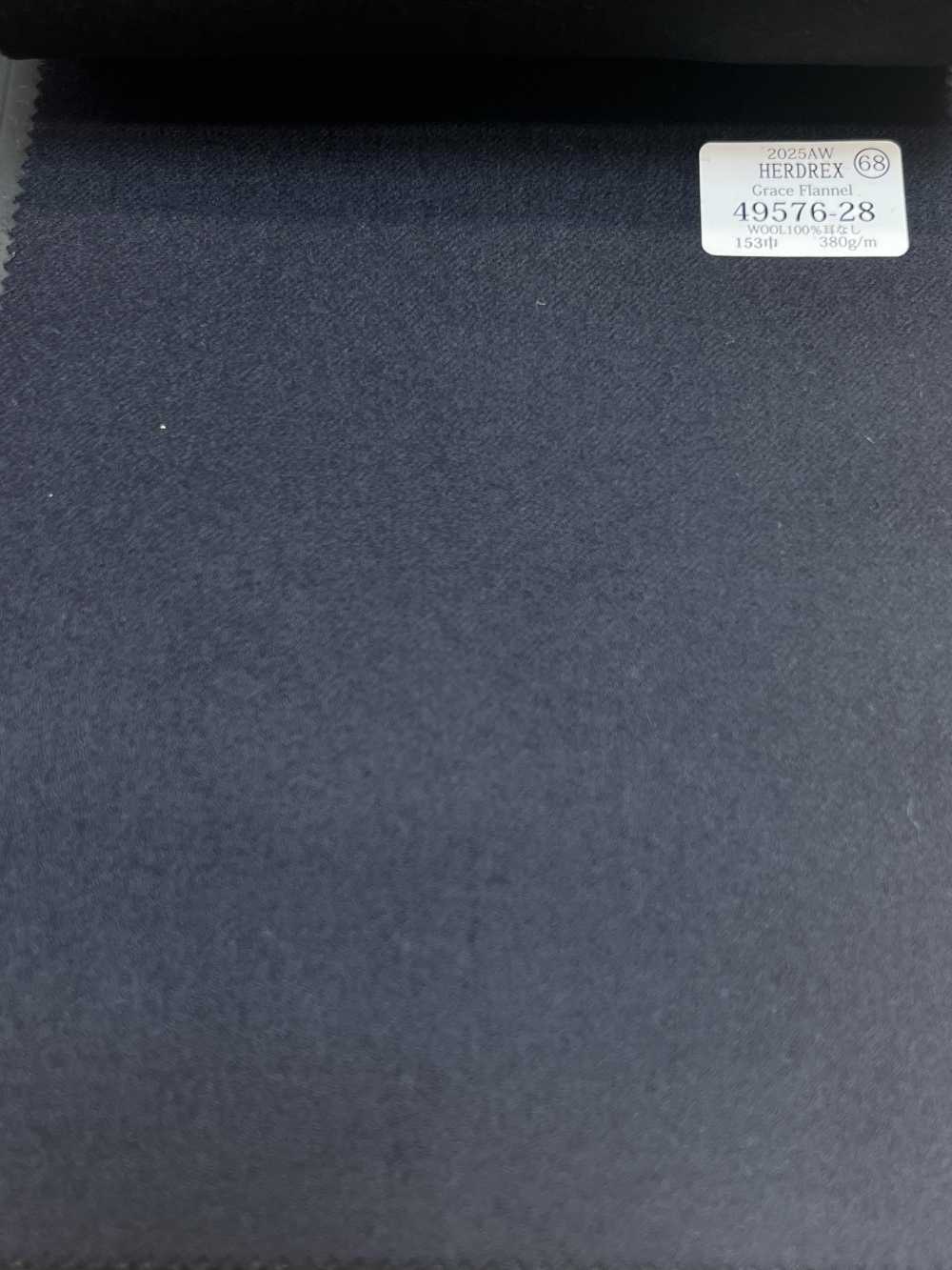 49576-28 25AW HERDREX [Grace Flannel] Grace 法蘭絨海軍藍純色[布料] 國島株式會社