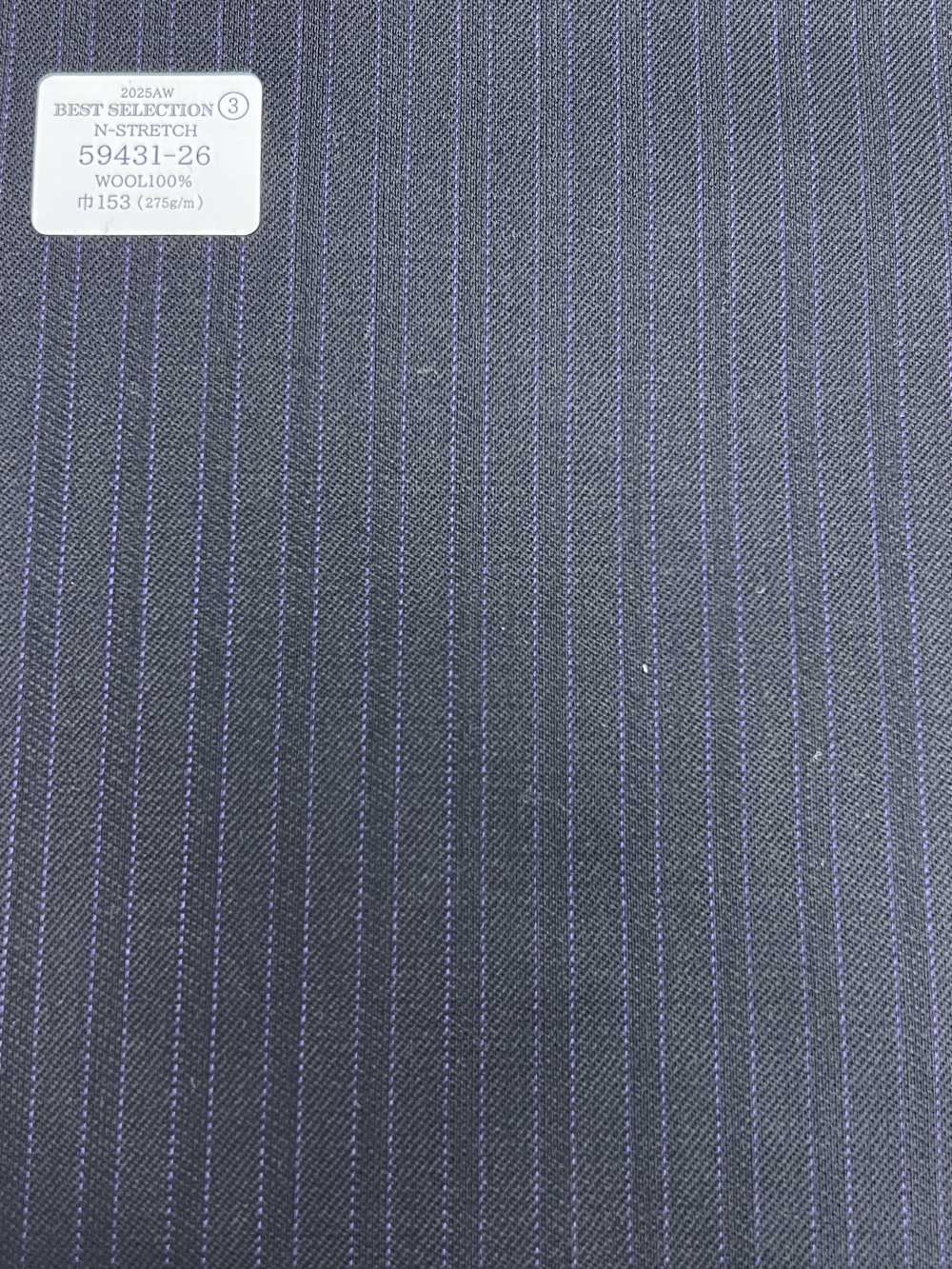 59431-26 25AW BEST SELECTION [N-STRETCH] N 彈性海軍藍 x 紫色陰影條紋[布料] 國島株式會社