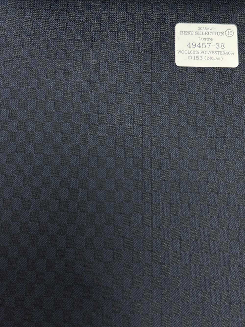 49457-38 25AW BEST SELECTION [Lustre] Luster Navy Checkered Shadow[布料] 國島株式會社