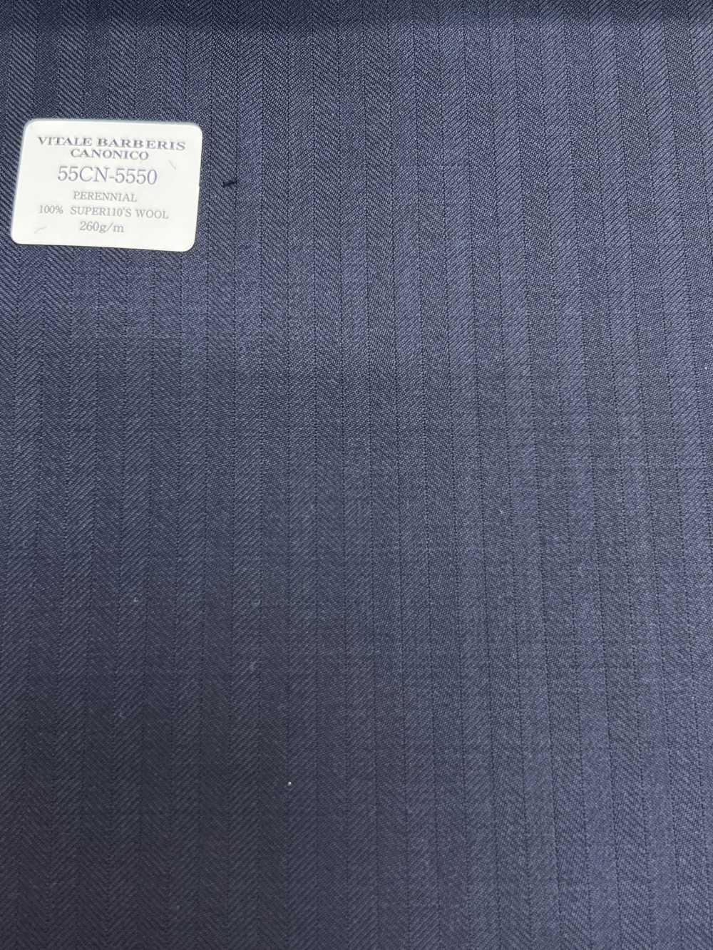 55CN5550 CANONICO PERENNIAL SUPER110'S 深海軍藍陰影條紋[布料] 佳能