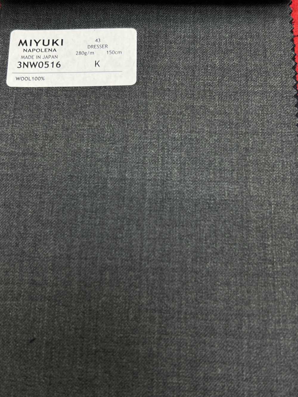3NW0516 25AW NAPOLENA DRESSER(拿破崙·德萊塞)斜紋灰色[布料] 美雪毛紡廠
