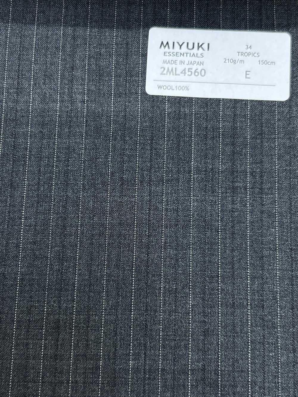 2ML4560 26SS Miyuki布料MIYUKI Essentials TROPICS 炭灰色條紋 美雪毛紡廠