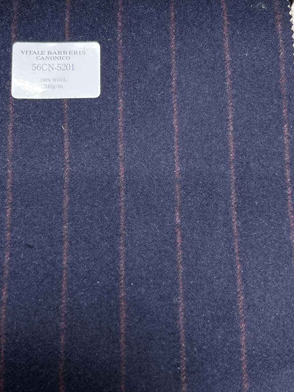56CN5201 CANONICO(卡諾尼科) 原裝羊毛法蘭絨 深藏青/紅條紋[布料] 佳能
