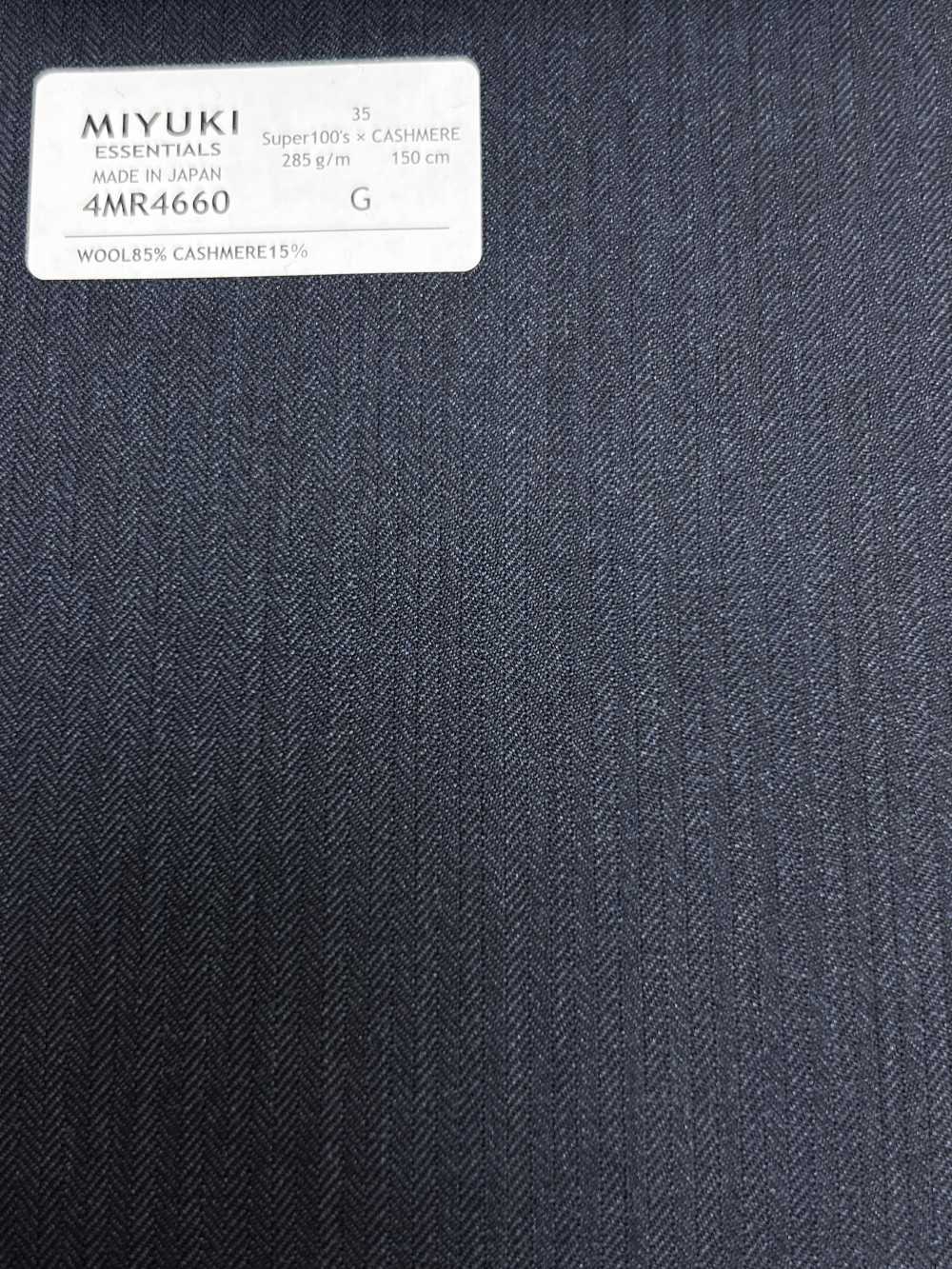 4MR4660 26AW Super100's × CASHIMERE 藏青色條紋[布料] 美雪毛紡廠