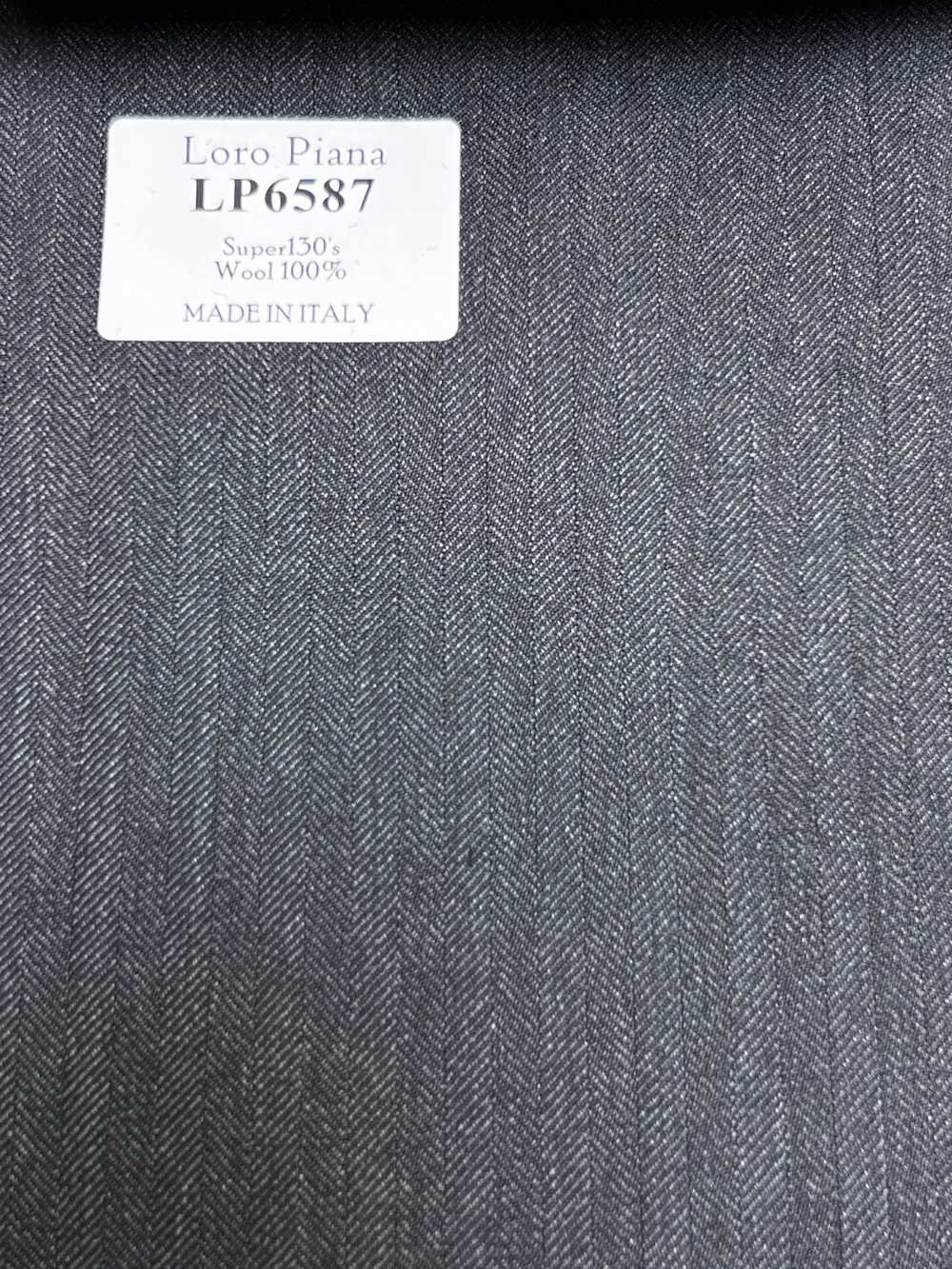 LP6587 Loro Piana Super130's 灰色 人字紋[布料] 細井商事株式會社