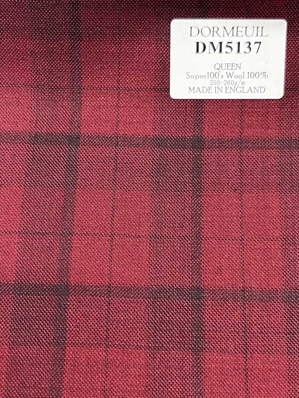 DM5137 DORMEUIL QUEEN Super100's 紅色格紋[布料] 細井商事株式會社