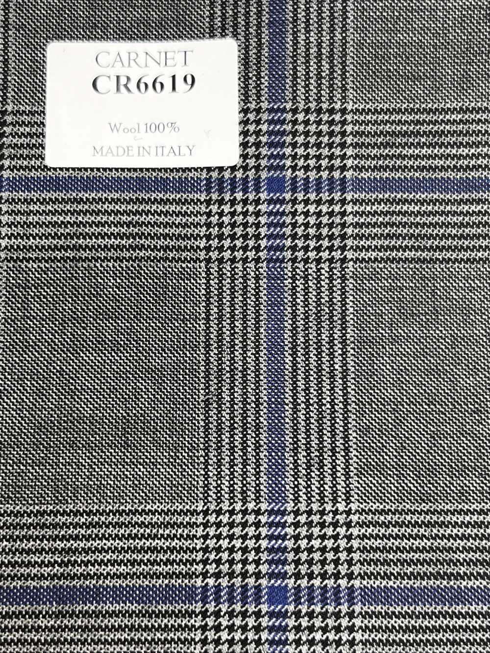CR6619 CARNET 灰色×藍色 格紋[布料] 細井商事株式會社