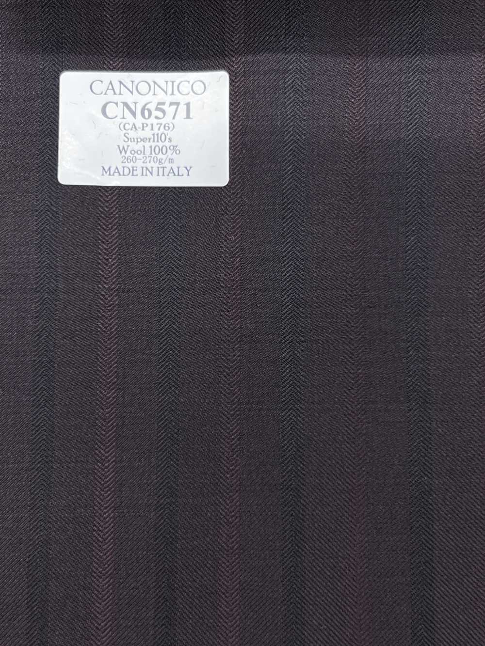 CN6571 CANONICO Super110's 酒紅色 條紋[布料] 細井商事株式會社