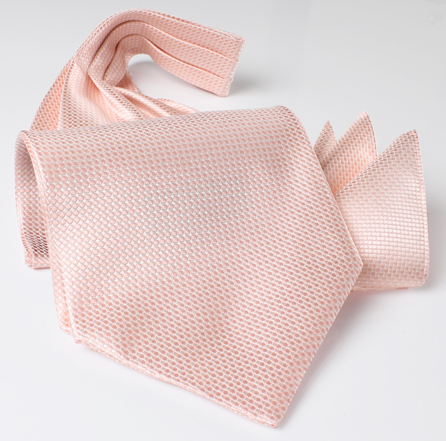 AS-984 國內真絲阿斯科特領巾鹿子單珠地設計粉色[正裝配飾] 山本（EXCY）