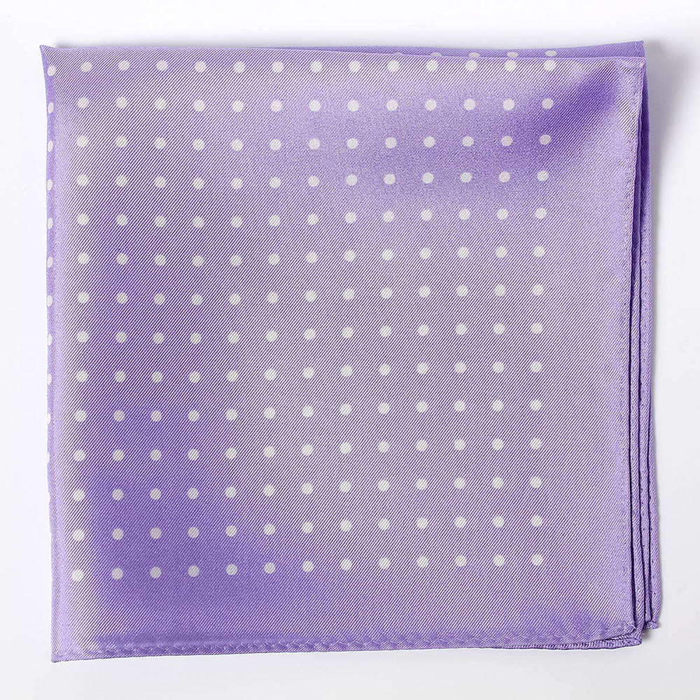CFD-6PU 圓點印花真絲口袋方幅紫[正裝配飾] 山本（EXCY）