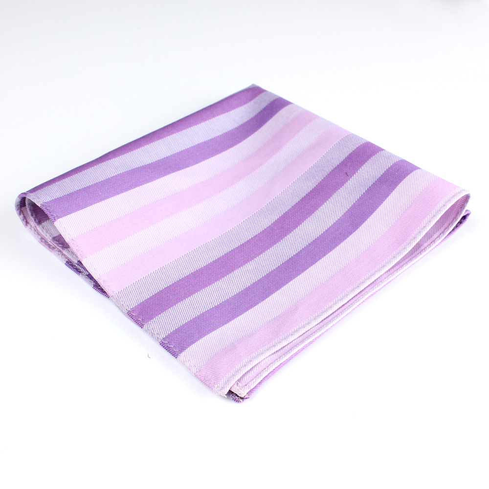 RCF-07 英國製造 Ringhart面料條紋圖案紫色方巾[正裝配飾] 山本（EXCY）