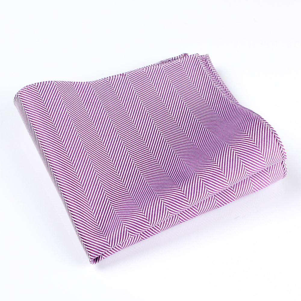 RCF-8007-20 人字紋紫色方巾與英國製造的人字紋面料[正裝配飾] 山本（EXCY）