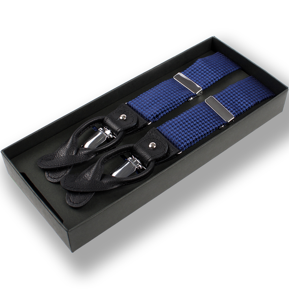 VSR-09 吊帶採用千鳥格面料千鳥格設計海軍藍[正裝配飾] 山本（EXCY）