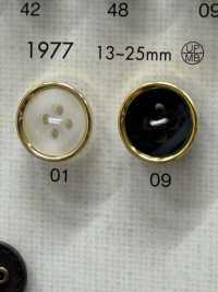 1977 優雅奢華的 4 孔襯衫鈕扣[羈扣] Osaka Plastic Industries（DAIYA BUTTON） 更多照片