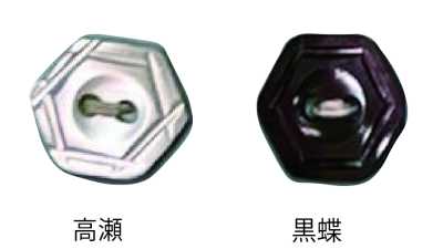 800 兩眼 六角形 貝殼鈕扣