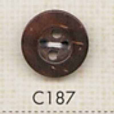 C187 天然材料 木質 4孔鈕扣
