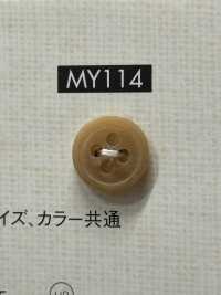 MY114 簡單優雅的 4 孔聚酯纖維紐扣，適用於襯衫和襯衫[羈扣] Osaka Plastic Industries（DAIYA BUTTON） 更多照片