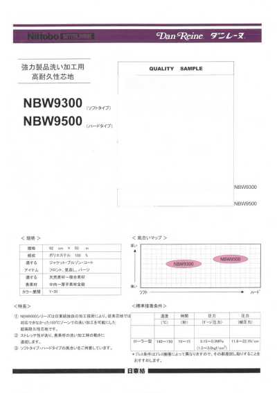 NBW9500 用於強力成衣水洗加工的高耐久性襯布 硬型