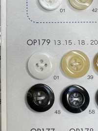OP179 聚酯纖維樹脂四孔紐扣[羈扣] 更多照片