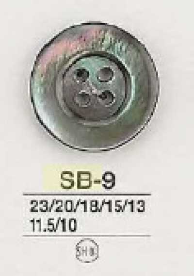 SB9 黑蝶貝製 四孔鈕扣