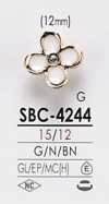 SBC4244 用於染色的花卉圖形元素金屬鈕扣